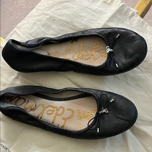 Sam Edelman Black Flats with Bow Detail